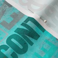 Urban Style Typography Art Mint Green Smaller Scale