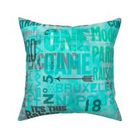 Urban Style Typography Art Mint Green Smaller Scale