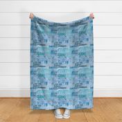 Urban Style Typography Art Teal Blue Smaller Scale