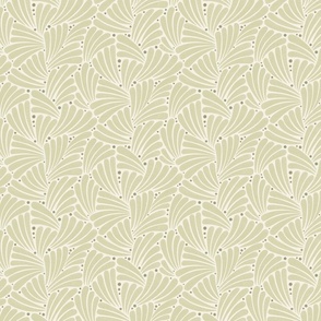 fireworks shapes - abstract leaves - monochrome sage green (small scale)