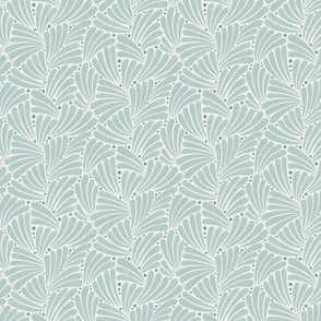  fireworks shapes - abstract leaves - monochrome faded blue (small scale)