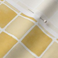 Hand Painted Watercolor Check Board Pattern in Buttercup Yellow