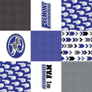 Silverwolves Fans - Wholecloth Cheater Quilt - Rotated