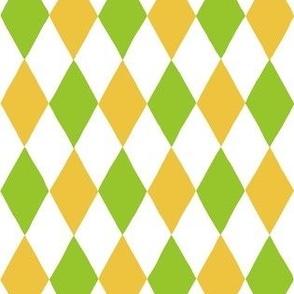 Extra Small - harlequin diamond - Bright medium green Mustard yellow and white - hand drawn brush stroke - Rhombus Lozenge pattern Checkered Geometric - fun happy boy nursery wallpaper