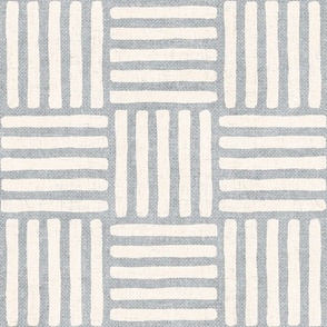 {chunky linen} Block Print Weave Check (Jumbo), light gray