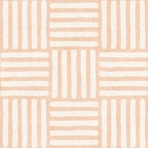 {chunky linen} Block Print Weave Check (Jumbo), softest peach