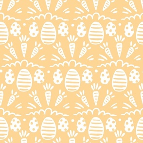 Carrots and Eggs Geometric Easter seasonal simple holiday decor yellow JUMBO 12in-repeat
