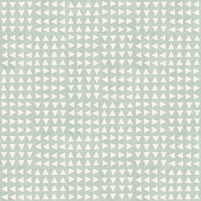 {linen look} Block Print Triangles (Medium), pale green