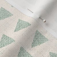 {chunky linen} Block Print Triangles (Jumbo), ivory pale green