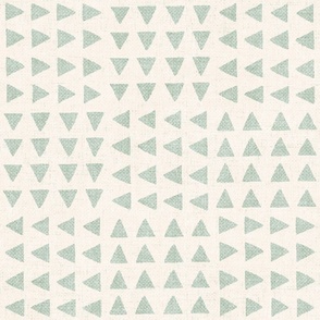 {chunky linen} Block Print Triangles (Jumbo), ivory pale green