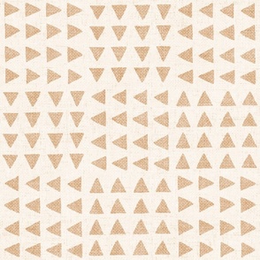 {chunky linen} Block Print Triangles (Jumbo), ivory honey gold