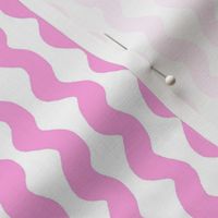 Small Wavy stripe - pink and white - Lavender Pink organic stripe on a white background - abstract geometric minimal modern lines - bold wallpaper