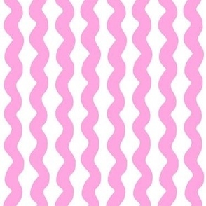 Small Wavy stripe - pink and white - Lavender Pink organic stripe on a white background - abstract geometric minimal modern lines - bold wallpaper