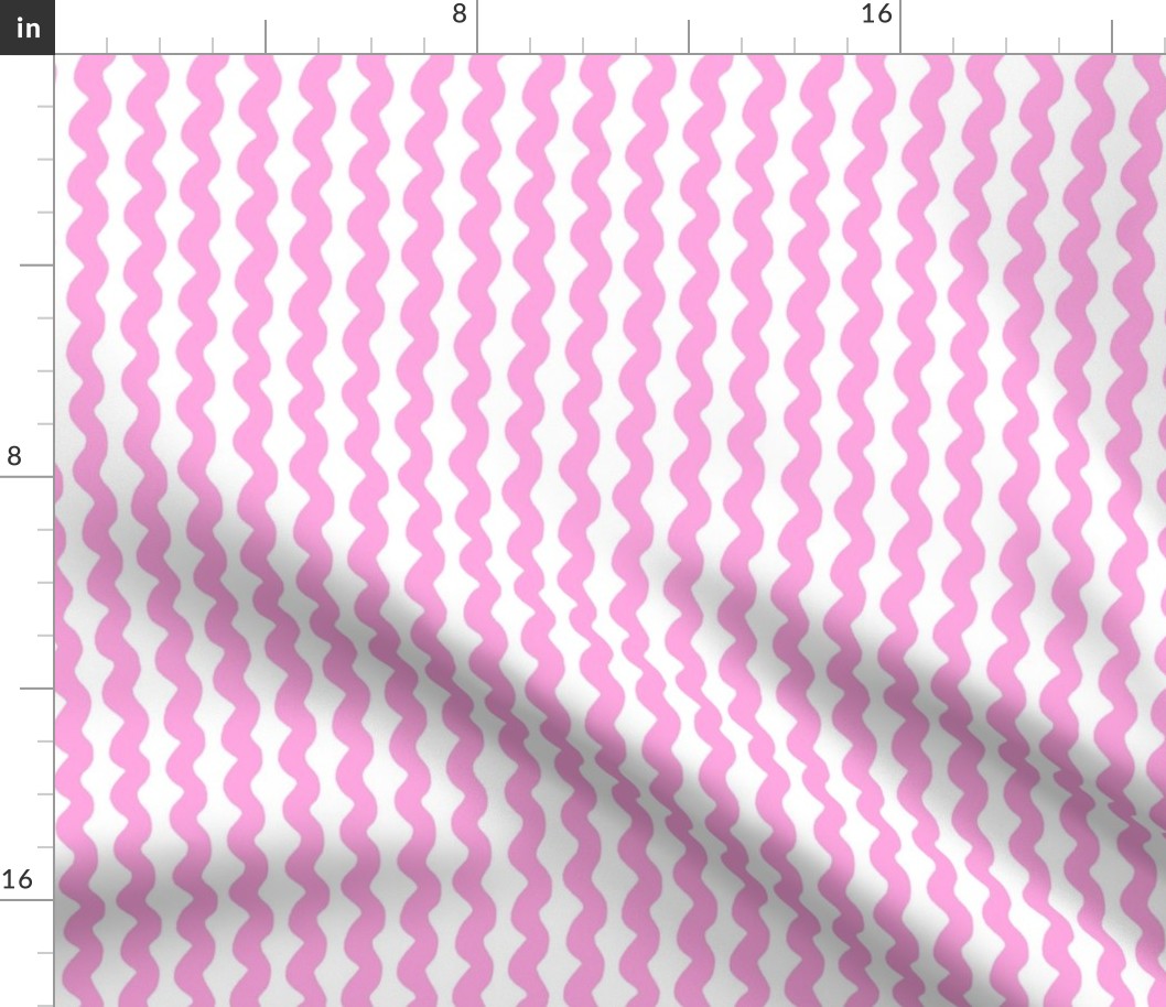 Small Wavy stripe - pink and white - Lavender Pink organic stripe on a white background - abstract geometric minimal modern lines - bold wallpaper