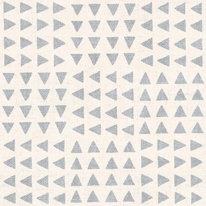 {chunky linen} Block Print Triangles (Jumbo), ivory light gray