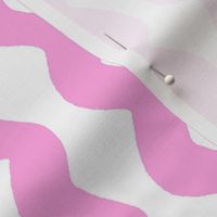 Medium Wavy stripe - pink and white - Lavender Pink organic stripe on a white background - abstract geometric minimal modern lines - bold wallpaper