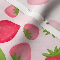 Pink Strawberries on Pale Pink Background