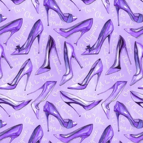 Stiletto High Heels French Chic Pastel Purple Smaller Scale