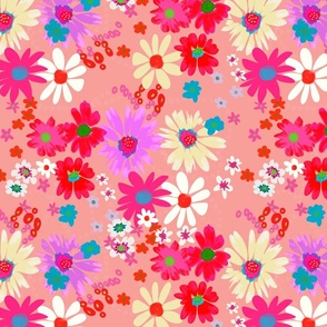 MidCentury 1960s Floral in Pink