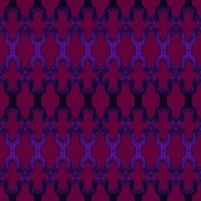 Faux Woven Quatrefoil Purple on Raspberry