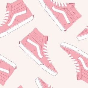Light pink high top skater sneakers