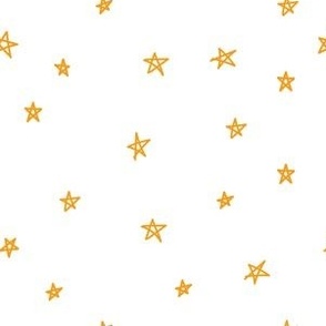 Hand drawn simple stars - Gold on white