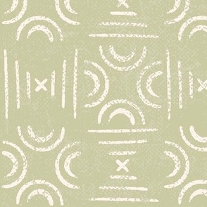 Boho Tiles textured sage green beige