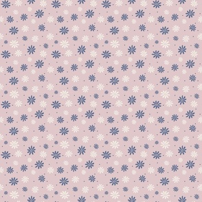 Little daisy in Lilac with navy + cream