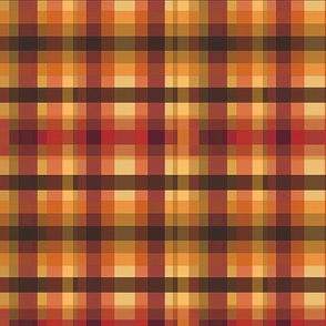 Autumn Harvest Pixel Plaid