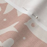 Birds, Blossom & Bows (Large), pink and warm white {linen texture}