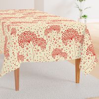 Dandelion Dots Red on Lemon Cream, Large