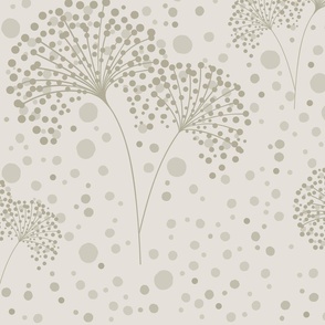 Dandelion Dots in Greige Beige Gray, Large