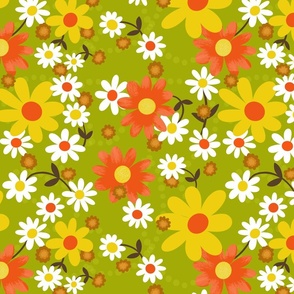 MidCentury 1960s Floral in Classic 1970s Browns