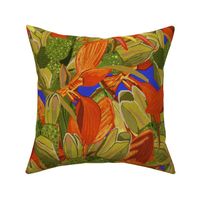 Tropical orange textured floral