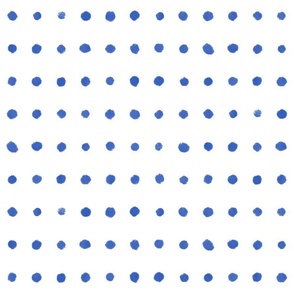 Watercolor Spots Array Nautical Blue on White 300