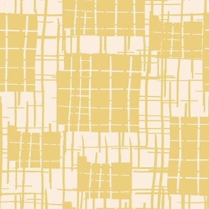 L| Abstract Lines and Shapes in mustard and light yellow