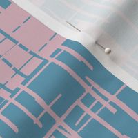 L| Abstract Lines and Shapes in light blue and pink