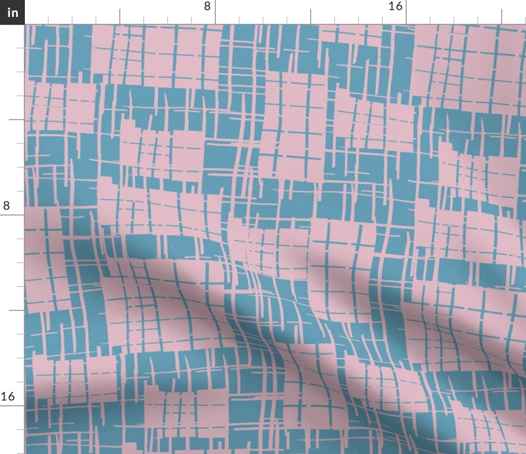 L| Abstract Lines and Shapes in light blue and pink