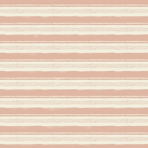 Summer Vacation - Pink Peach beige horizontal Stripes Medium - bedding home decor - kids nursery room