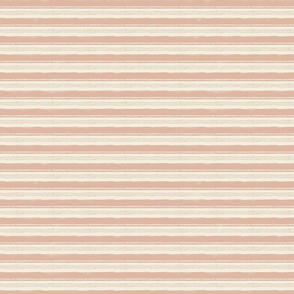 Summer Vacation - Pink Peach beige horizontal small stripes  - tiny texture stripe