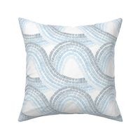 Connection - Textured Tonal Blue Shades Contemporary Abstract Small