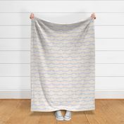 Watercolor, Hand Painted  Blue Gingham Banner on Cream, Boy's  Party, L