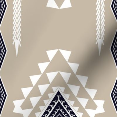 Tribal Aztec Native American Ikat for Metallic Wallpapers