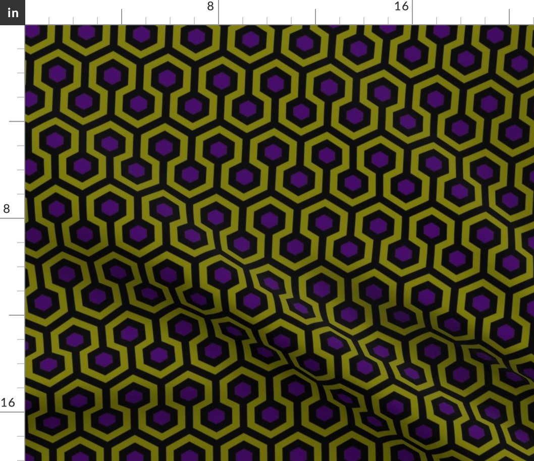 Purple Black Olive Green Hexagons