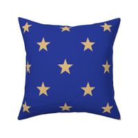 Gold Stars - on Royal Blue