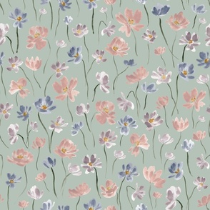 Jumbo - Spring Wildflower Blooms - Soft - Mint Green