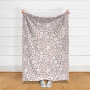 White floral silhouette on dusty mauve