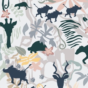 Living in Africa with wildlife in pastels