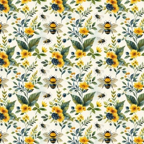 Bee and Yellow Flower Design