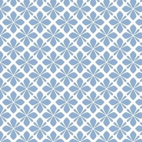 Classic Tiled Floral Geometric in White and Blue-Gray - Small - Muted Blue Geometric, Classic Blue and White Geometric, Hamptons Geometric